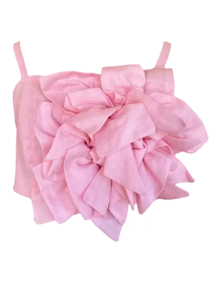 Top de Lino con flor hecha a mano